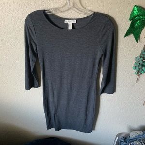 Heather gray three quarter sleeve dress